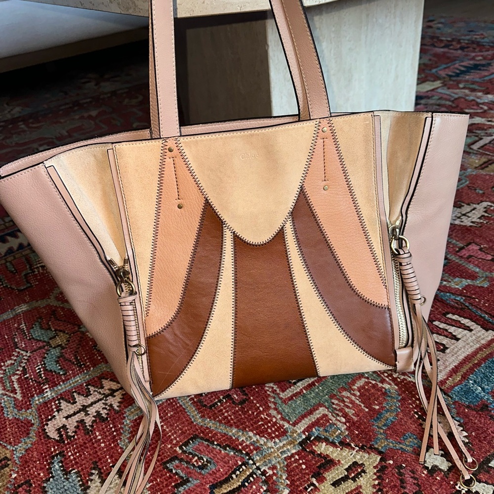 Chic Multicolor Leather Tote Bag